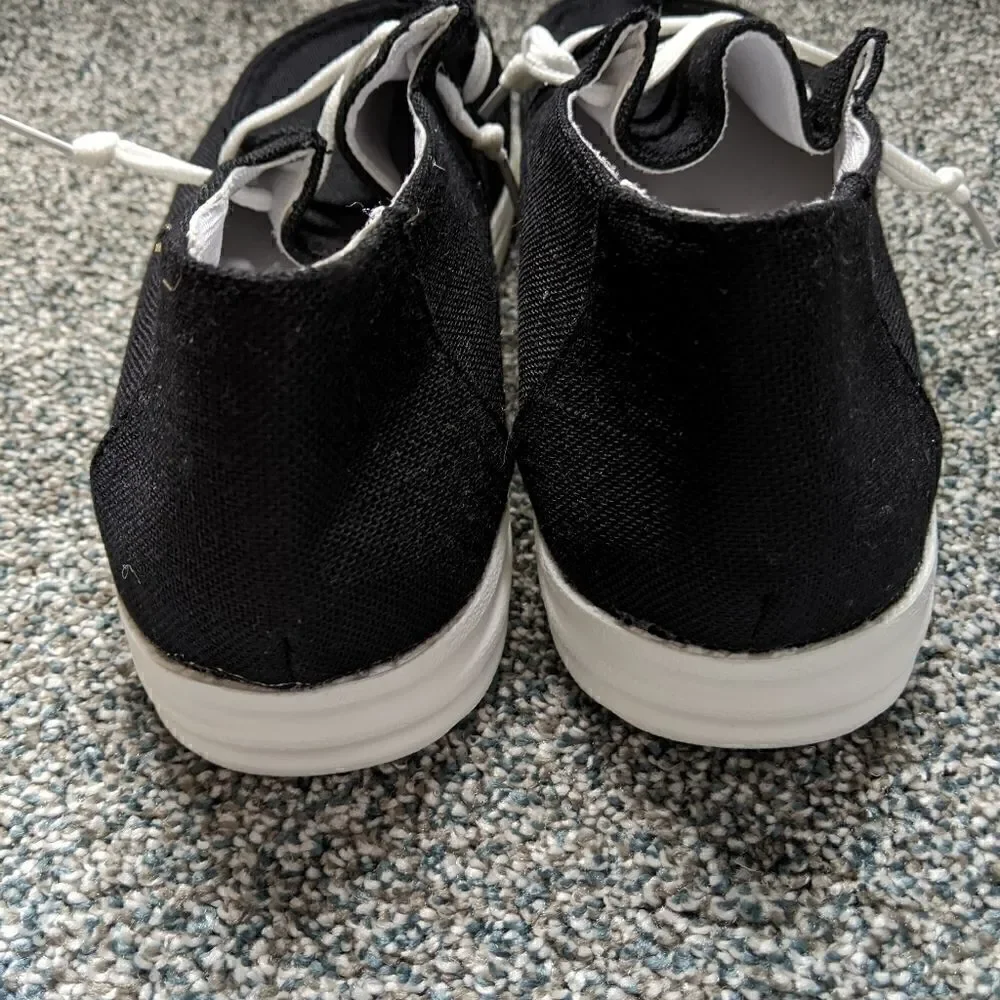NEW!! Black Canvas Slip On Sneakers